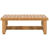 SAFAVIEH Couture Nealy Montford Teak Commercial Grade Coffee Table - 50 In W x 31 In D x 13 In H - 50Wx31Dx13H