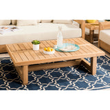 SAFAVIEH Couture Nealy Montford Teak Commercial Grade Coffee Table - 50 In W x 31 In D x 13 In H - 50Wx31Dx13H