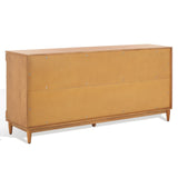 SAFAVIEH Couture Nedime Banana Stem 4-Door Sideboard - 69.8 In. W x 18.1 In. D x 32 In. H - 70Wx32Dx18H