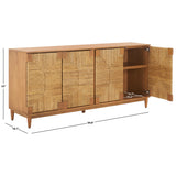 SAFAVIEH Couture Nedime Banana Stem 4-Door Sideboard - 69.8 In. W x 18.1 In. D x 32 In. H - 70Wx32Dx18H