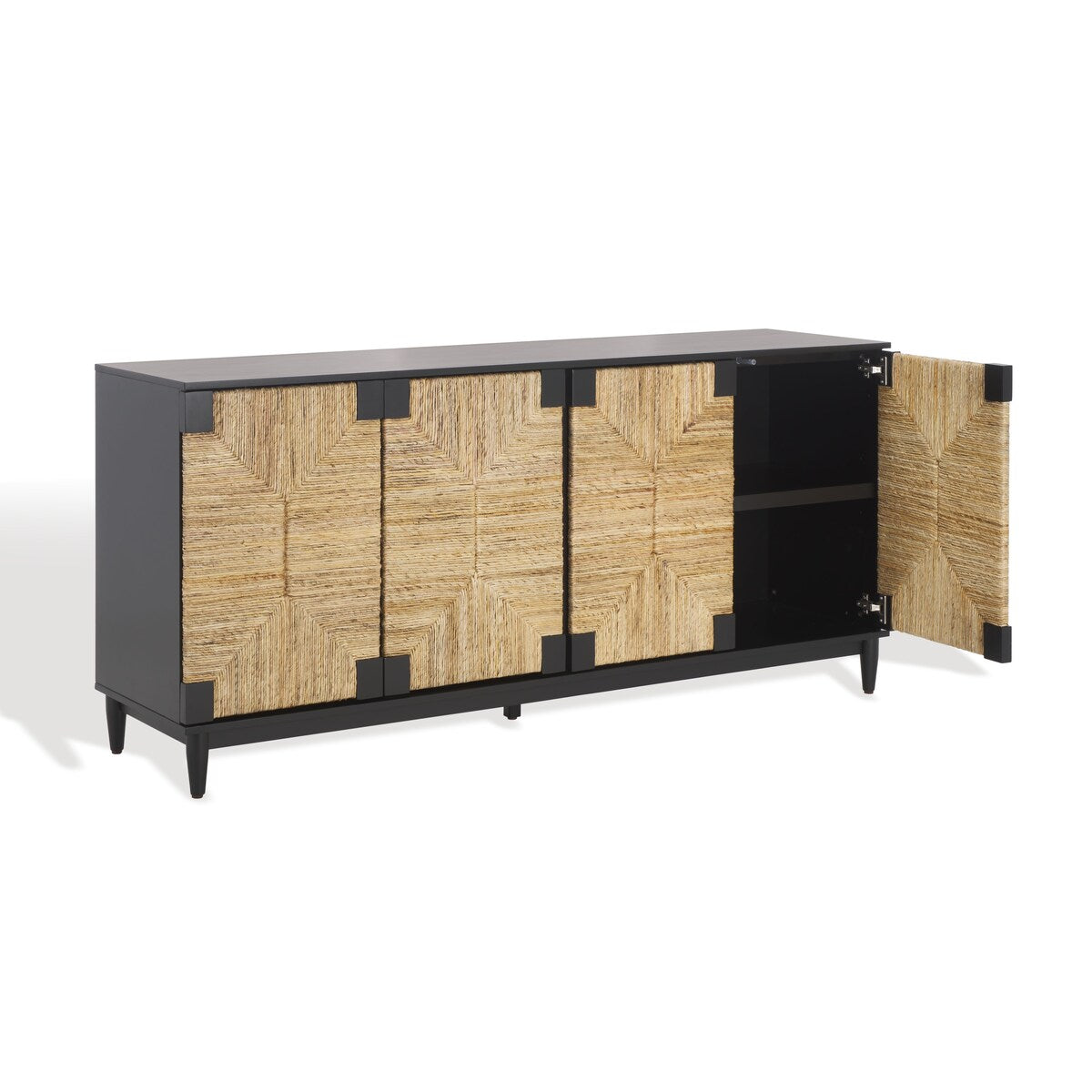 SAFAVIEH Couture Nedime Banana Stem 4-Door Sideboard - 69.8 In. W x 18.1 In. D x 32 In. H - 70Wx32Dx18H