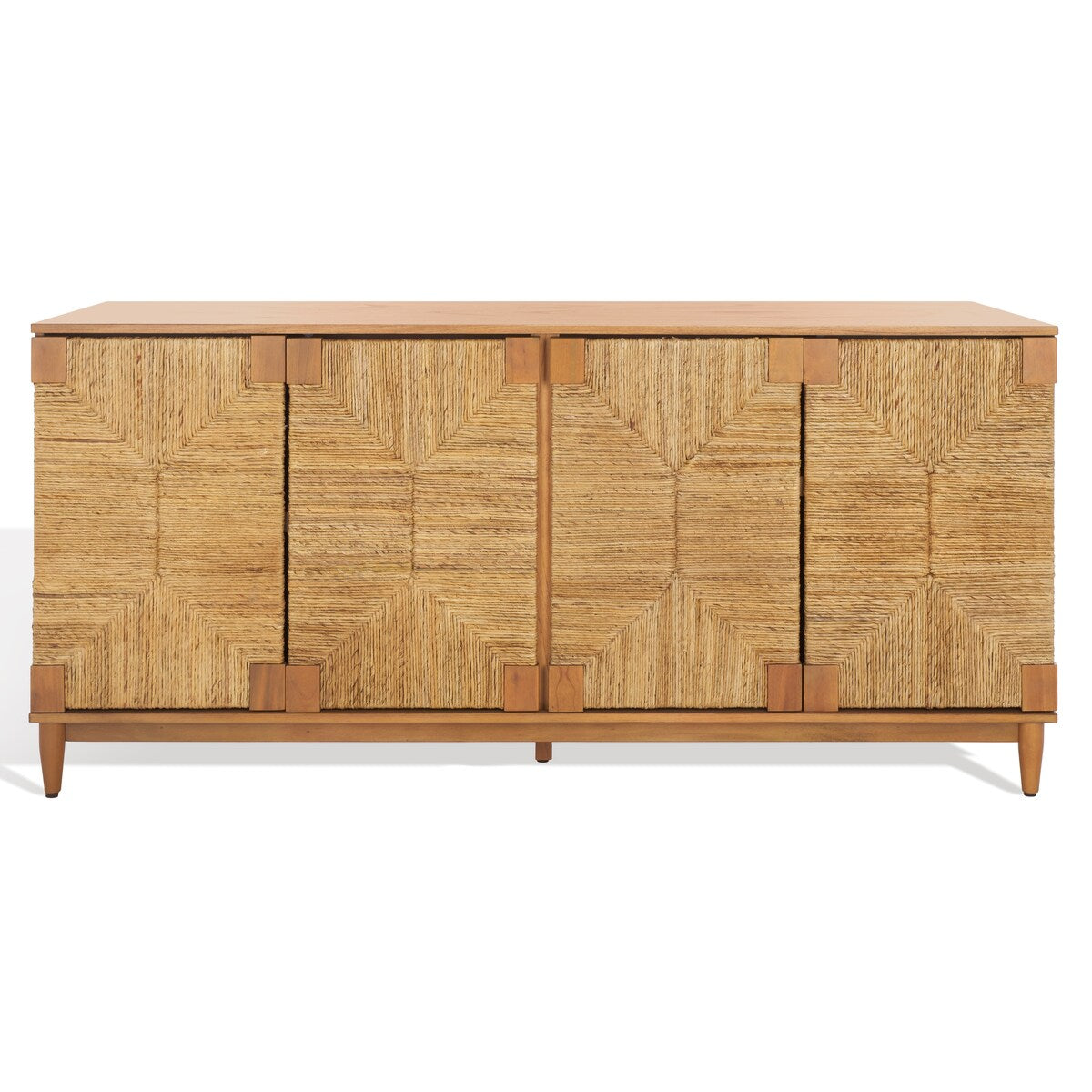 SAFAVIEH Couture Nedime Banana Stem 4-Door Sideboard - 69.8 In. W x 18.1 In. D x 32 In. H - 70Wx32Dx18H