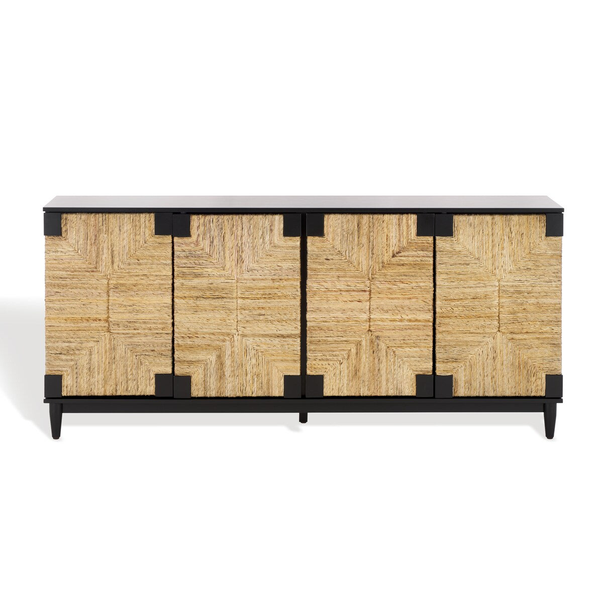 SAFAVIEH Couture Nedime Banana Stem 4-Door Sideboard - 69.8 In. W x 18.1 In. D x 32 In. H - 70Wx32Dx18H