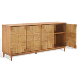 SAFAVIEH Couture Nedime Banana Stem 4-Door Sideboard - 69.8 In. W x 18.1 In. D x 32 In. H - 70Wx32Dx18H