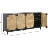 SAFAVIEH Couture Nedime Banana Stem 4-Door Sideboard - 69.8 In. W x 18.1 In. D x 32 In. H - 70Wx32Dx18H