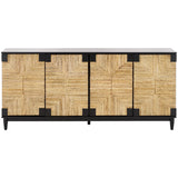 SAFAVIEH Couture Nedime Banana Stem 4-Door Sideboard - 69.8 In. W x 18.1 In. D x 32 In. H - 70Wx32Dx18H