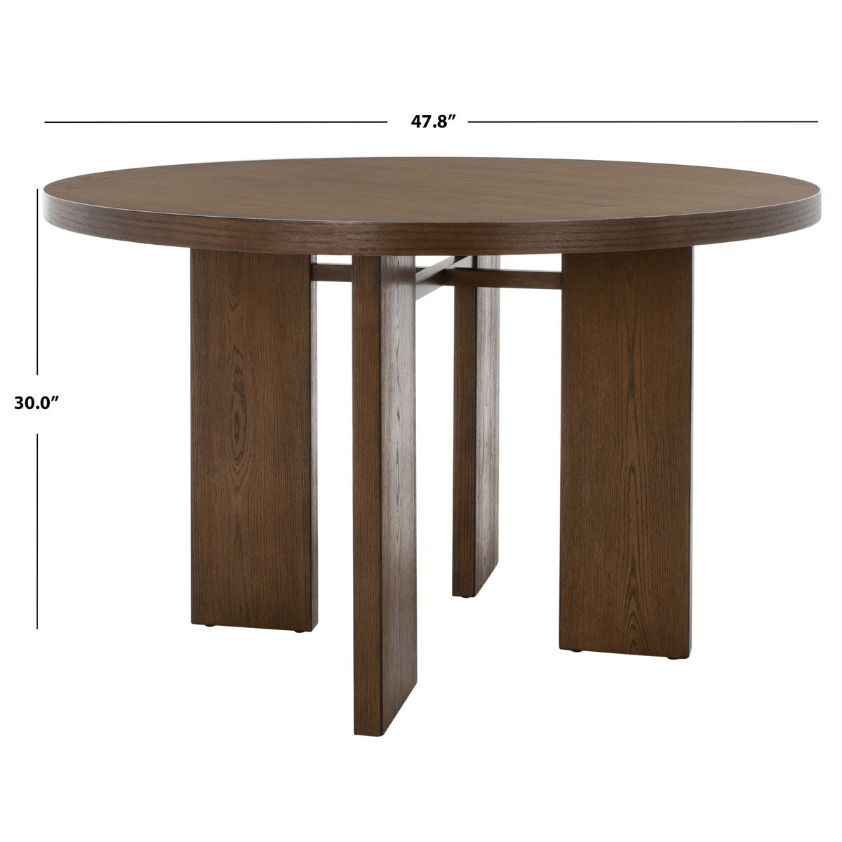 SAFAVIEH Couture Neetu Round Wood Dining Table - 47.75 In W x 47.75 In D x 30 In H - 48Wx48Dx30H