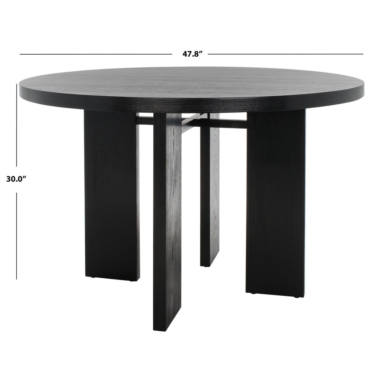 SAFAVIEH Couture Neetu Round Wood Dining Table - 47.75 In W x 47.75 In D x 30 In H - 48Wx48Dx30H