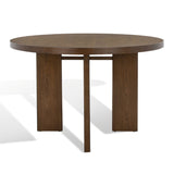 SAFAVIEH Couture Neetu Round Wood Dining Table - 47.75 In W x 47.75 In D x 30 In H - 48Wx48Dx30H