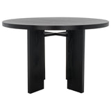 SAFAVIEH Couture Neetu Round Wood Dining Table - 47.75 In W x 47.75 In D x 30 In H - 48Wx48Dx30H