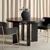 SAFAVIEH Couture Neetu Round Wood Dining Table - 47.75 In W x 47.75 In D x 30 In H - 48Wx48Dx30H