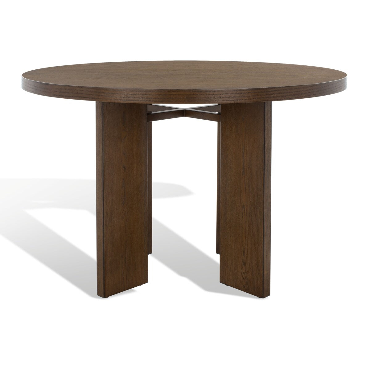 SAFAVIEH Couture Neetu Round Wood Dining Table - 47.75 In W x 47.75 In D x 30 In H - 48Wx48Dx30H