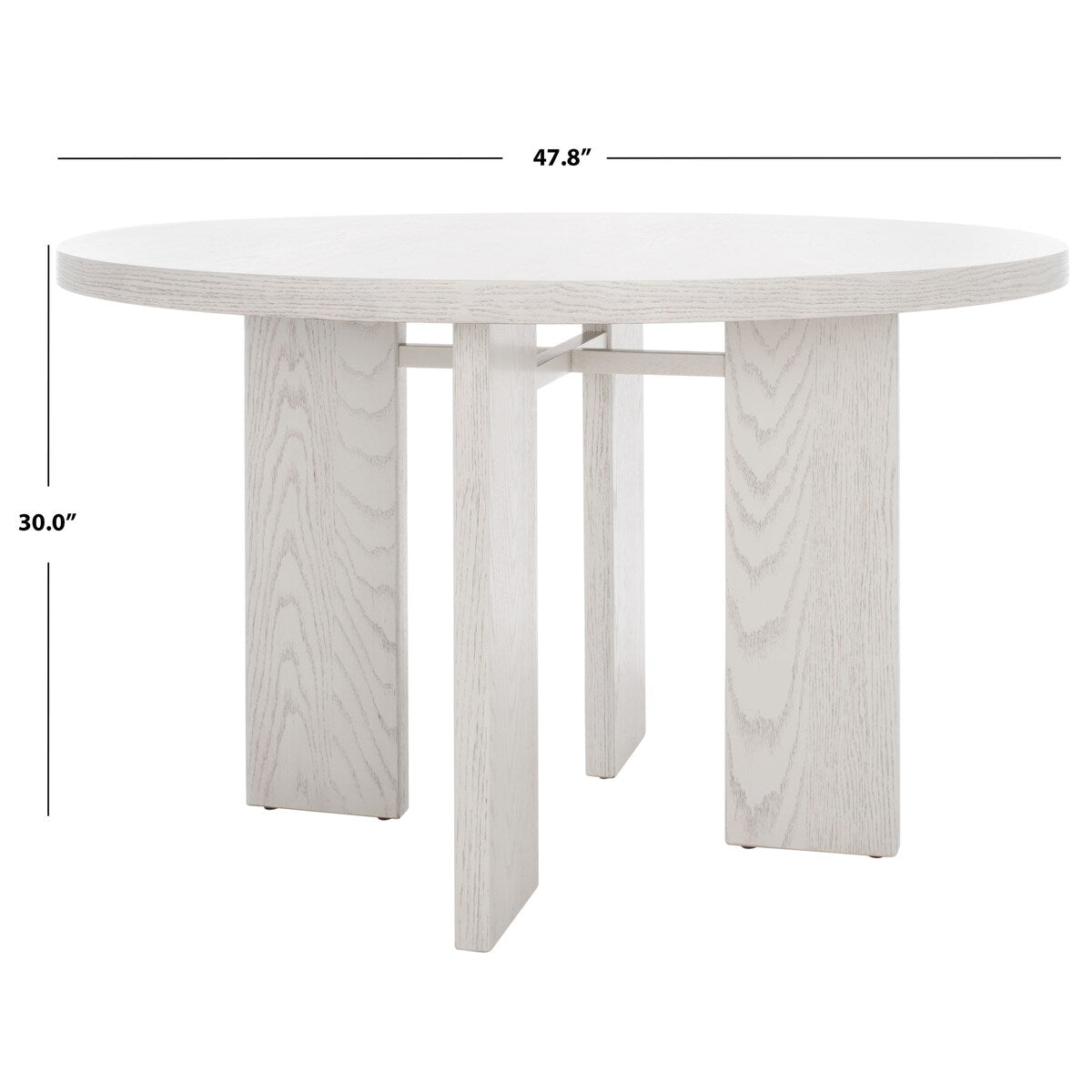 SAFAVIEH Couture Neetu Round Wood Dining Table - 47.75 In W x 47.75 In D x 30 In H - 48Wx48Dx30H