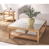 SAFAVIEH Couture Nicolella Square Glass Coffee Table - 40Wx40Dx17H