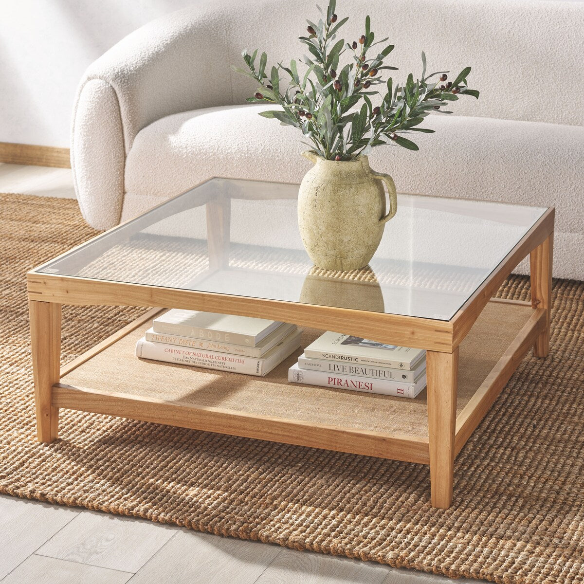 SAFAVIEH Couture Nicolella Square Glass Coffee Table - 40Wx40Dx17H