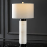 SAFAVIEH Couture Oketa Alabaster Pillar Table Lamp - 15 In W x 15 In D x 30 In H - 15Wx15Dx30H