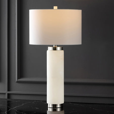 SAFAVIEH Couture Oketa Alabaster Pillar Table Lamp - 15 In W x 15 In D x 30 In H - 15Wx15Dx30H