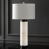 SAFAVIEH Couture Oketa Alabaster Pillar Table Lamp - 15 In W x 15 In D x 30 In H - 15Wx15Dx30H