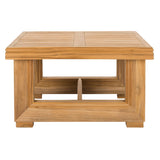 SAFAVIEH Couture Olivine Montford Teak Commercial Grade End Table. - 24 In W x 24 In D x 13 In H - 24Wx24Dx13H