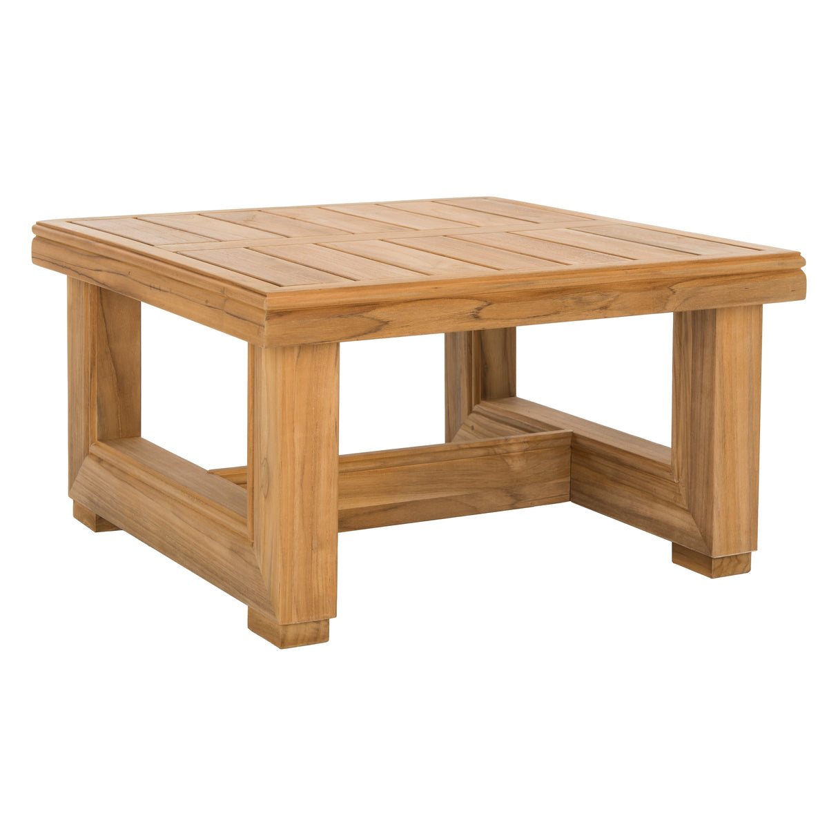 SAFAVIEH Couture Olivine Montford Teak Commercial Grade End Table. - 24 In W x 24 In D x 13 In H - 24Wx24Dx13H