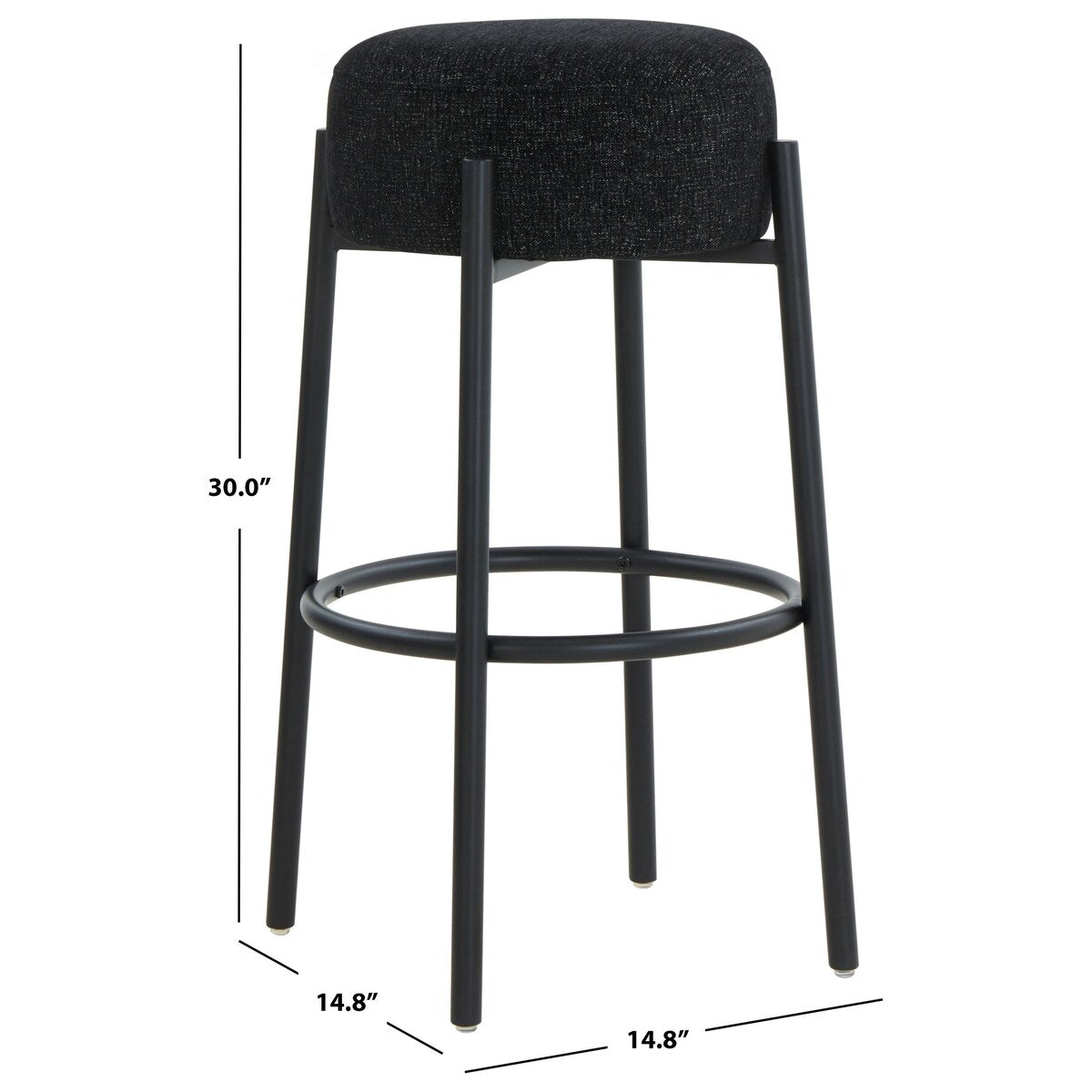 SAFAVIEH Couture Paisleigh Metal Leg 30-inch Barstool - 17Wx17Dx30H