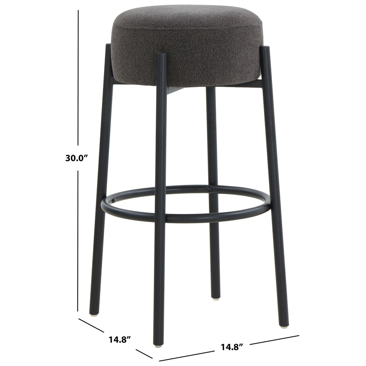 SAFAVIEH Couture Paisleigh Metal Leg 30-inch Barstool - 17Wx17Dx30H