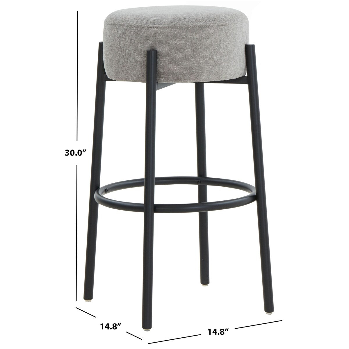 SAFAVIEH Couture Paisleigh Metal Leg 30-inch Barstool - 17Wx17Dx30H