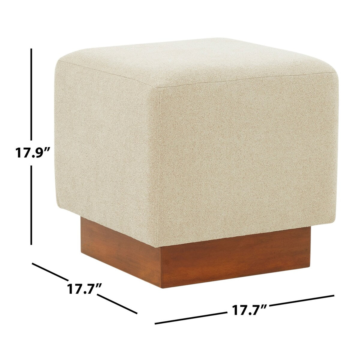 SAFAVIEH Couture Pelin Square Ottoman (Fully Assembled)