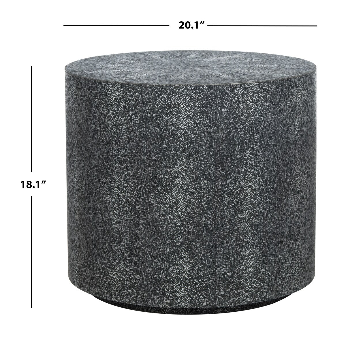 SAFAVIEH Couture Pessa Faux Shagreen Black End Table - 20Wx20Dx18H