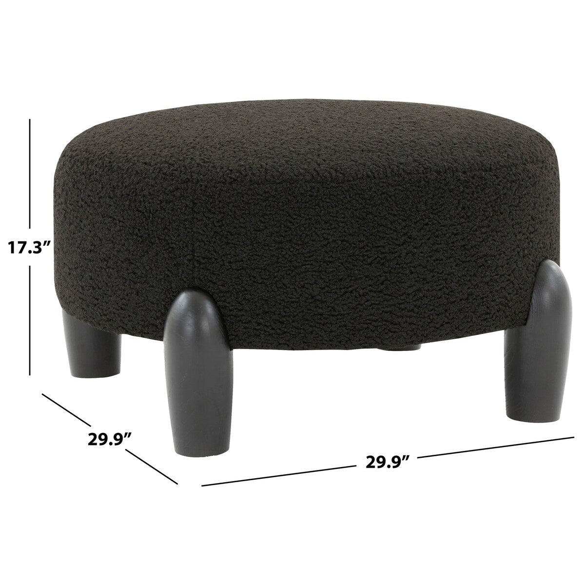 SAFAVIEH Couture Polixeni Scandinavian Round Ottoman