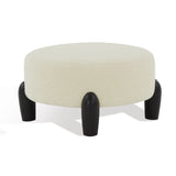 SAFAVIEH Couture Polixeni Scandinavian Round Ottoman