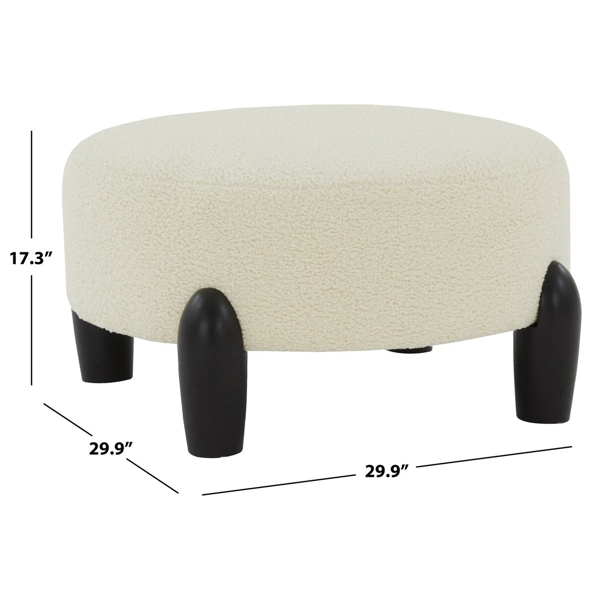 SAFAVIEH Couture Polixeni Scandinavian Round Ottoman