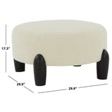 SAFAVIEH Couture Polixeni Scandinavian Round Ottoman