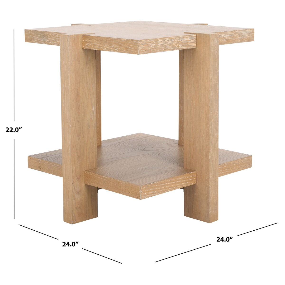 SAFAVIEH Couture Quigley Square Wood Accent Table - 24Wx24Dx22H