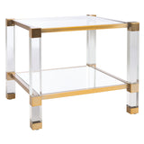 SAFAVIEH Couture Raelene Bronze Brass Acrylic End Table - 24Wx24Dx22H