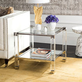 SAFAVIEH Couture Raelene Bronze Brass Acrylic End Table - 24Wx24Dx22H