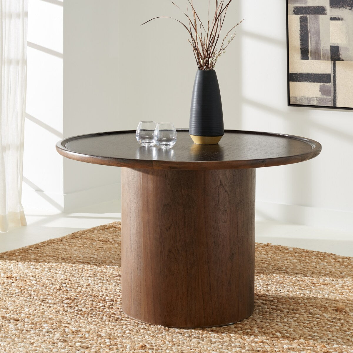 SAFAVIEH Couture Rengina Round Pedestal Dining Table - 46 In. W x 46 In. D x 30 In. H - 46Wx46Dx30H