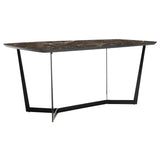 SAFAVIEH Couture Rezarta Metal Dining Table - 63 In W x 35.4 In D x 29.2 In H - 63Wx35Dx29H