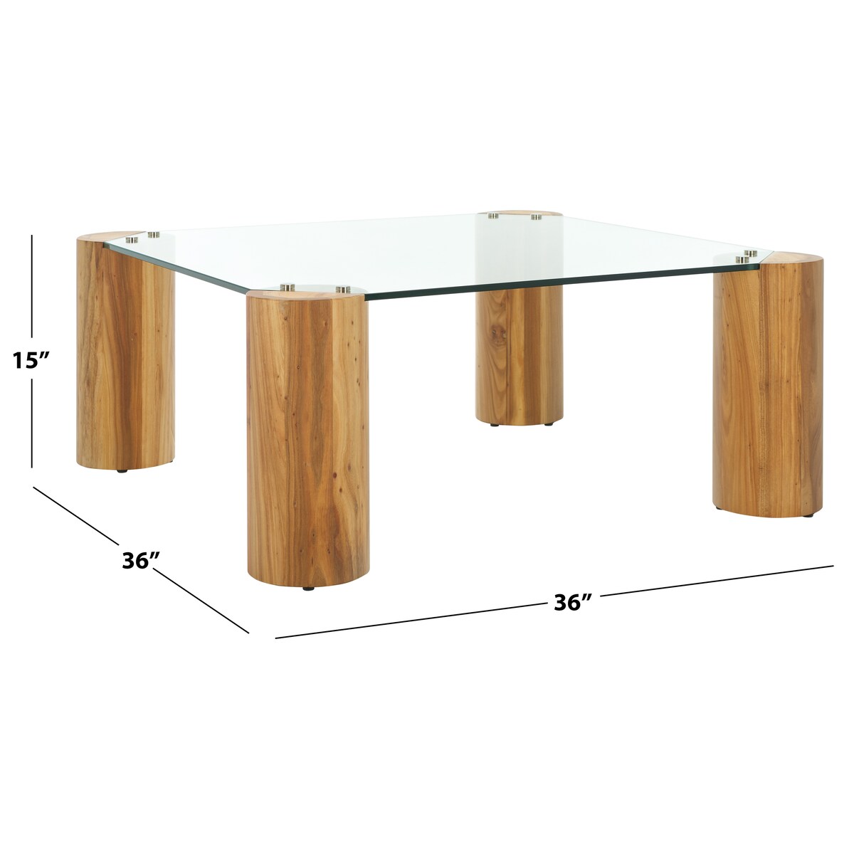 SAFAVIEH Couture Robbie Square Glass Coffee Table - 36Wx36Dx15H