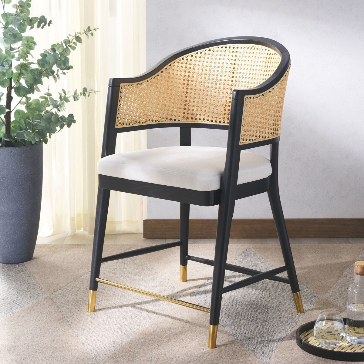 SAFAVIEH Couture Rogue Rattan 23-inch Counter Stool - 24Wx23Dx38H