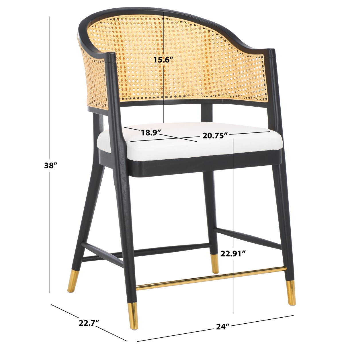 SAFAVIEH Couture Rogue Rattan 23-inch Counter Stool - 24Wx23Dx38H