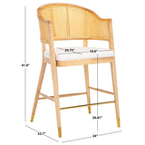 SAFAVIEH Couture Rogue Rattan 27-inch Barstool - 24Wx23Dx42H