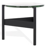 SAFAVIEH Couture Rozalia Cast Glass Accent Table. - 21Wx19Dx17H