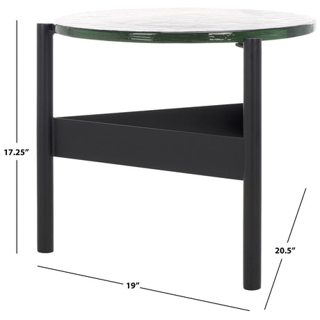 SAFAVIEH Couture Rozalia Cast Glass Accent Table. - 21Wx19Dx17H