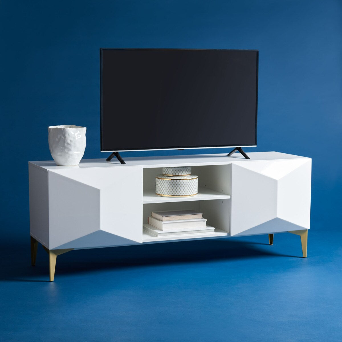 SAFAVIEH Couture Salle Media Unit - 60" W x 16" L x 22.8" H - 60Wx16Dx23H