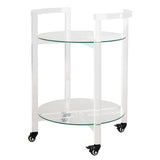 SAFAVIEH Couture Sascho 2-Tier Acrylic Bar Cart - Clear - 23" W x 20" L x 30" H - 23Wx20Dx28H