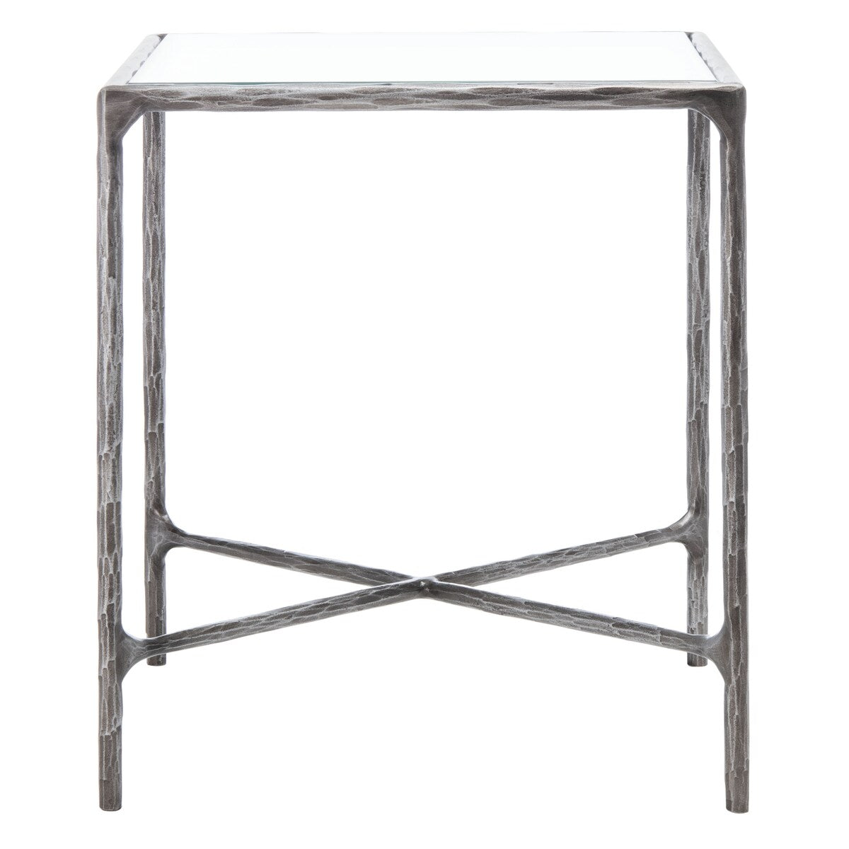 SAFAVIEH Couture Saturna Forged Metal Square End Table - 18" W x 18" L x 20" H - 18Wx18Dx20H