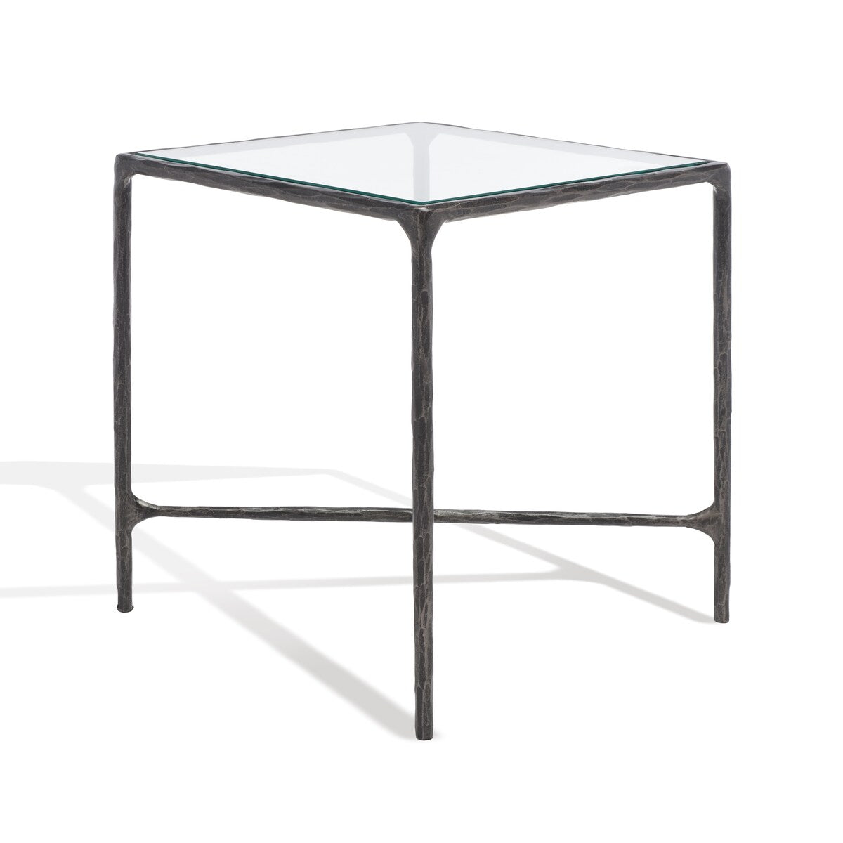 SAFAVIEH Couture Saturna Forged Metal Square End Table - 18" W x 18" L x 20" H - 18Wx18Dx20H