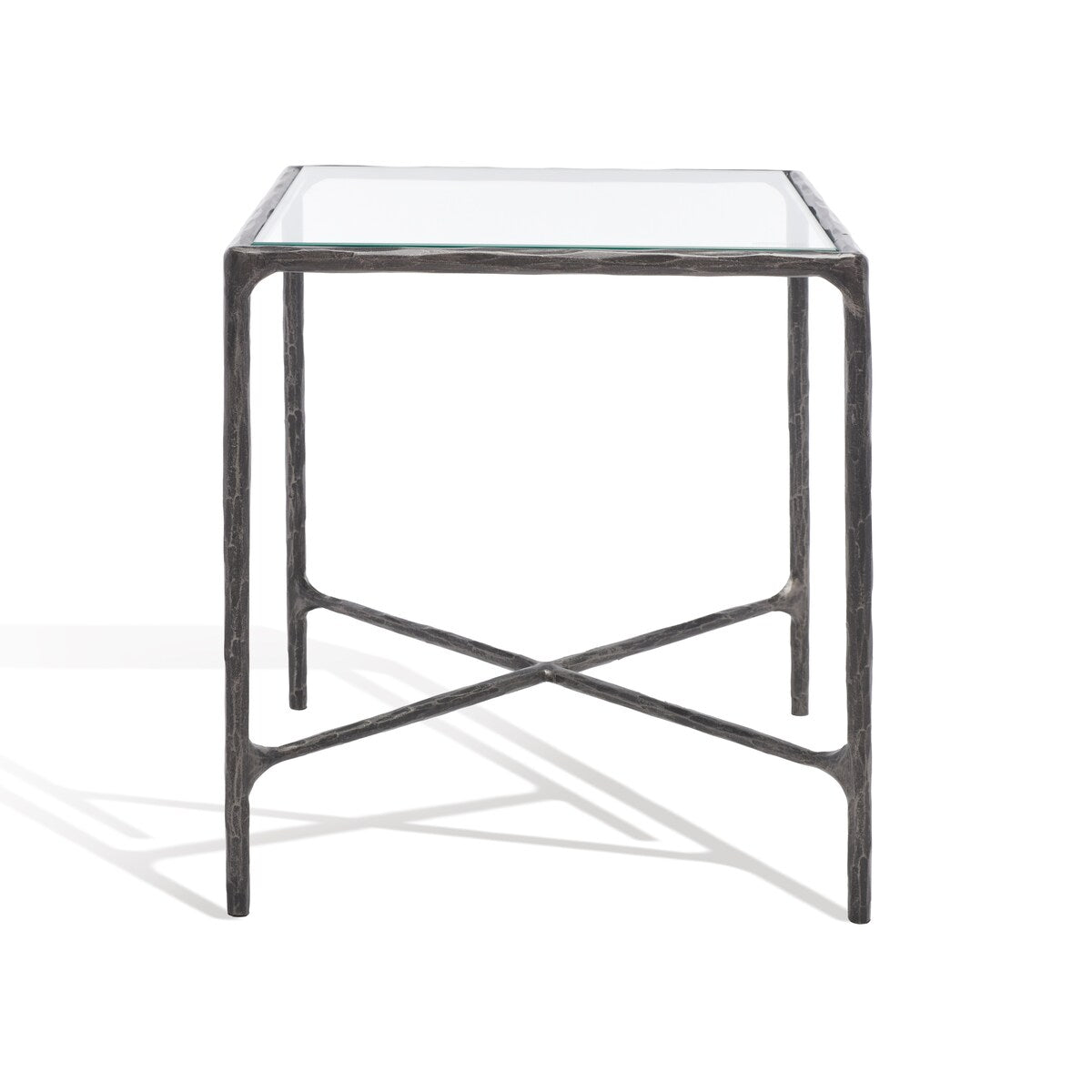 SAFAVIEH Couture Saturna Forged Metal Square End Table - 18" W x 18" L x 20" H - 18Wx18Dx20H