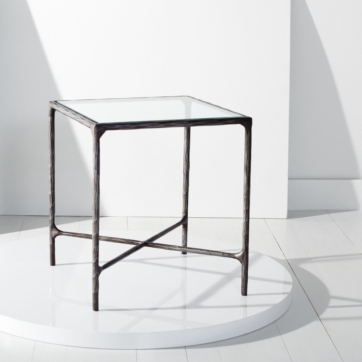 SAFAVIEH Couture Saturna Forged Metal Square End Table - 18" W x 18" L x 20" H - 18Wx18Dx20H